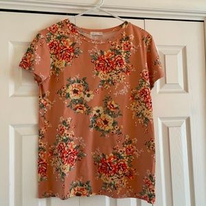 Peach Floral shirt